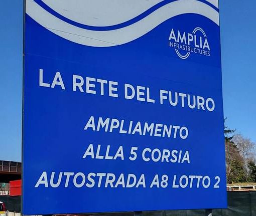 Lainate, lunedì inaugurazione della quinta corsia lungo l’A8 (prima in Italia)