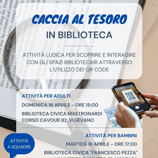 Vigevano: caccia al tesoro in biblioteca Mastronardi