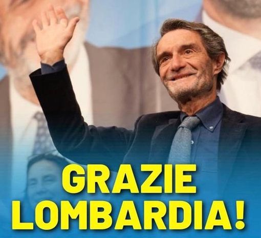 La foto postata sui social da Attilio Fontana per ringraziare gli elettori