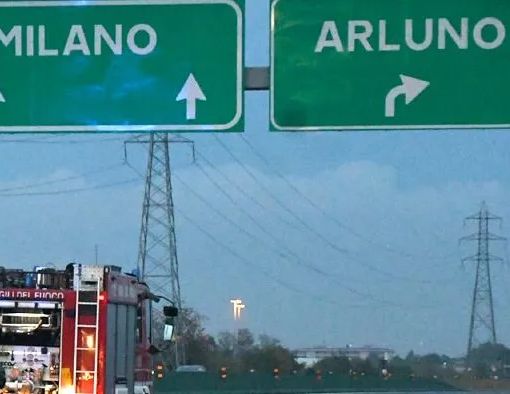 Incidente camion-auto ad Arluno, A4 chiusa verso Milano
