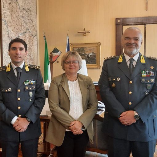 Il Prefetto Francesca De Carlini incontra il nuovo Comandante del Nucleo di Polizia Economica Finanziaria della Guardia di Finanza di Pavia
