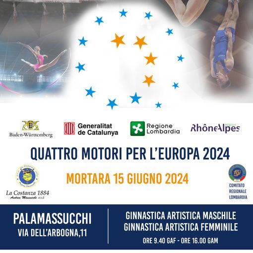 Mortara, al PalaMassucchi un trofeo di ginnastica per 4 nazioni europee