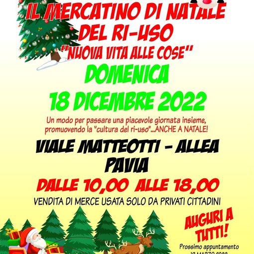 Torna a Pavia il Mercatino del Ri-Uso: domenica 18 dicembre appuntamento all'allea di viale Matteotti