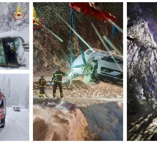 Bellunese sommerso di neve: autisti bloccati e soccorsi tra l'Ampezzano e l'Agordino