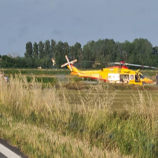 L'elisoccorso atterrato sul luogo dell'incidente
