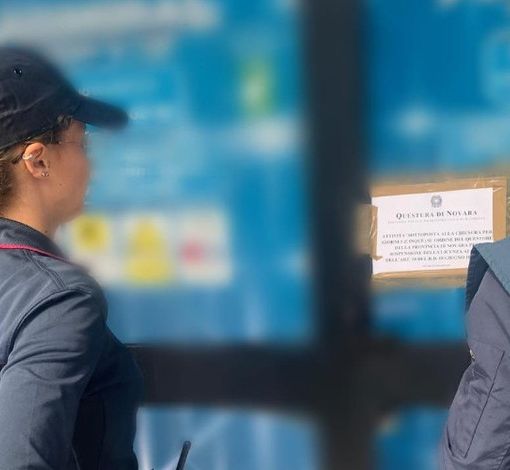 Novara, intervento della polizia in una sala slot: attività sospesa per cinque giorni