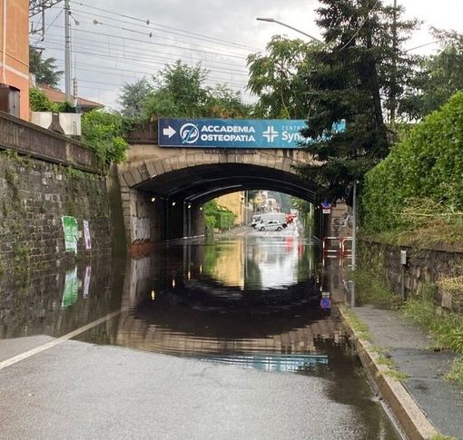 FOTO E VIDEO. Ancora un acquazzone su Busto, sottopassi di nuovo allagati