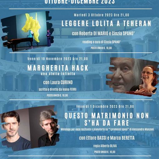 Vigevano, Ridotto del teatro Cagnoni: la rassegna parte martedì 3 ottobre