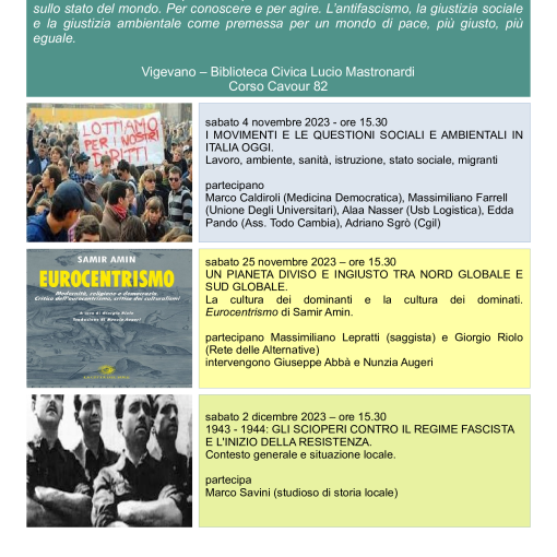 Vigevano: &quot;Cultura e politica per l’alternativa. Conoscere per agire&quot;, ciclo di incontri al collettivo culturale Luxemburg