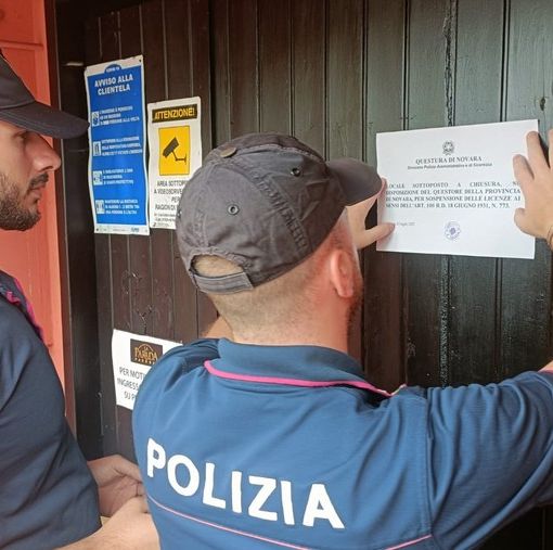 Chiusura di un locale adibito alla ristorazione a Novara dopo episodi di violenza