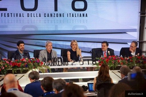 Le immagini dalla sala stampa Ariston Roof