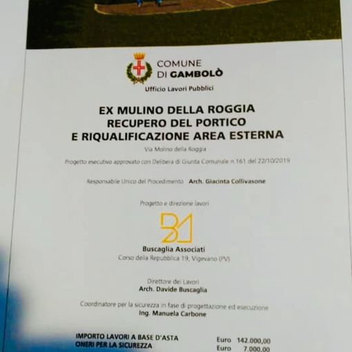 Gambolò, a breve partiranno i lavori all’ex mulino della roggia. Riqualificata pure l’area esterna