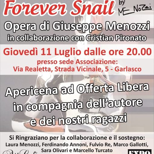 L’artista garlaschese Beppe Menozzi presenta la sua nuova creazione “Forever Snail” per beneficenza