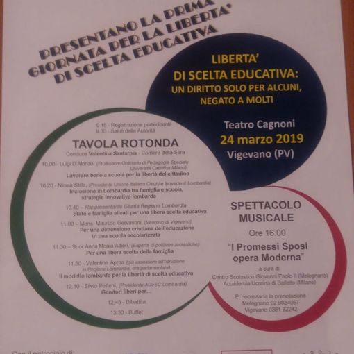 Vigevano: scelto il 24 marzo come Prima Giornata per la Libertà di Scelta educativa