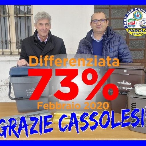 Cassolnovo, riscontro positivo per la raccolta differenziata. Raggiunto il 73%
