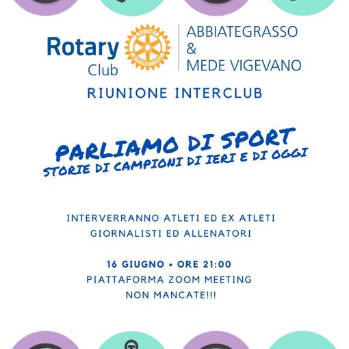 Il Rotary Club Mede Vigevano organizza un incontro virtuale dedicato agli uomini di sport