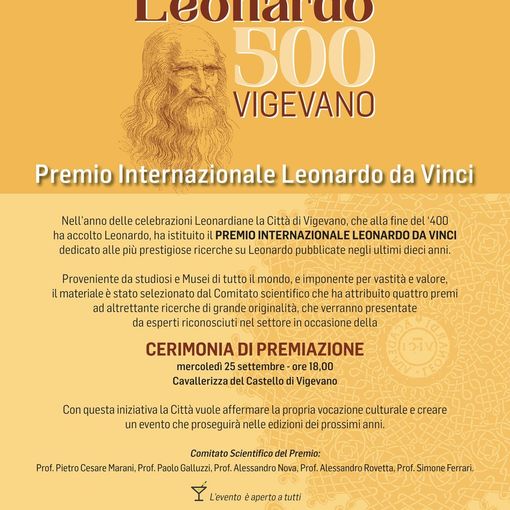 Vigevano premia gli studi sulle opere di Leonardo da Vinci