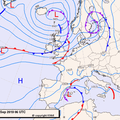 Previsioni meteo per mercoledì 11, giovedì 12, venerdì 13 (settembre)