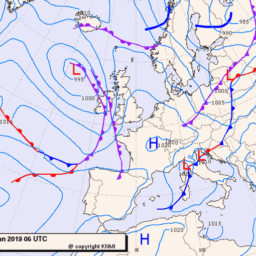 Previsioni meteo per venerdì 18, sabato 19, domenica 20 (gennaio)