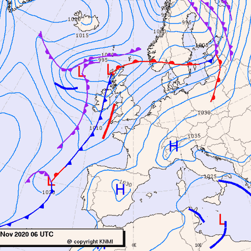 Previsioni meteo per mercoledì 18, giovedì 19, venerdì 20 (novembre)