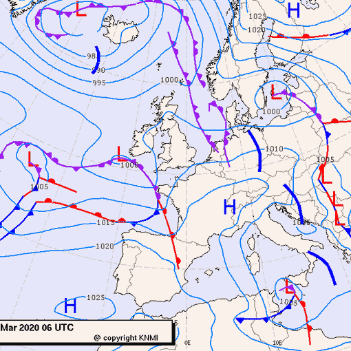 Previsioni meteo per mercoledì 4, giovedì 5, venerdì 6 (marzo)