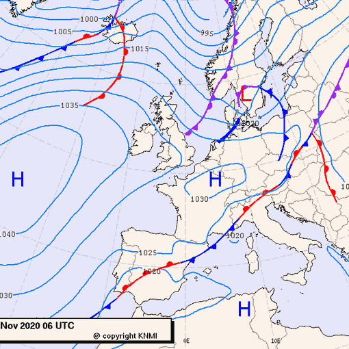 Previsioni meteo per mercoledì 4, giovedì 5, venerdì 6 (novembre)
