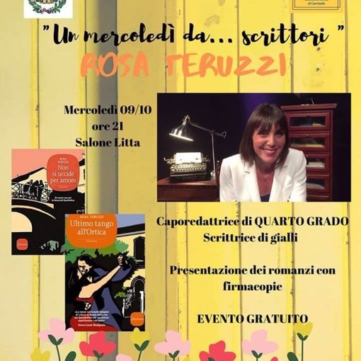Gambolò, direttamente dal programma tv “Quarto Grado” sarà ospite al Salone Litta la scrittrice Rosa Teruzzi