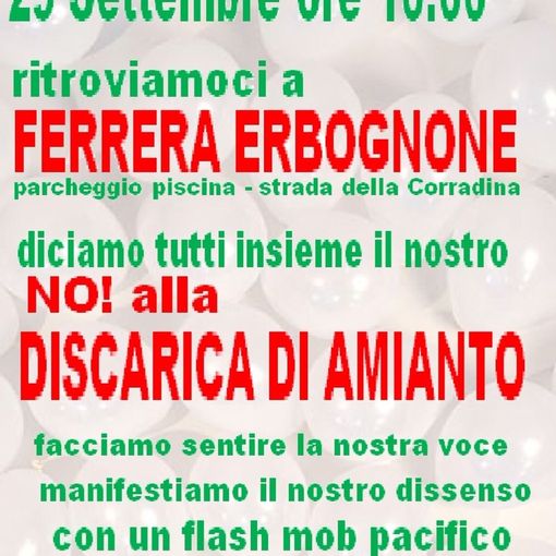 Ferrera Erbognone, flash mob pacifico del gruppo Rifiutiamoci contro la discarica di amianto