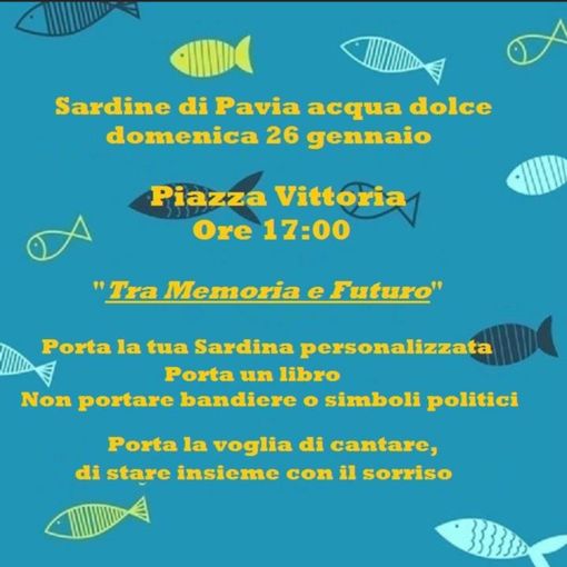Pavia, le Sardine scendono in piazza. Prevista la presenza di tanti lomellini