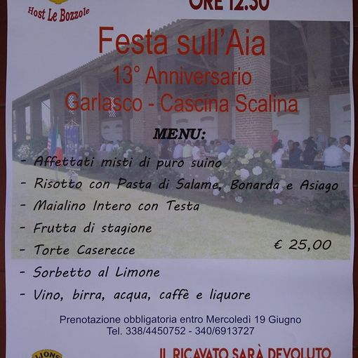 Garlasco, il Lions Club Host le Bozzole organizza la tredicesima Festa sull’Aia