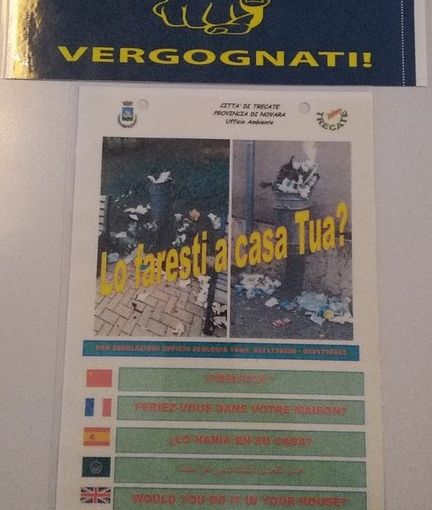Uso improprio dei cestini: Trecate lancia la campagna “Lo faresti a casa tua?”