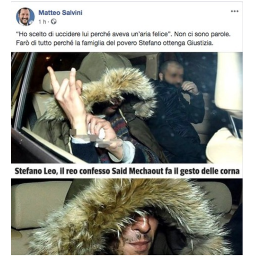 &quot;Giustizia per la famiglia di Stefano Leo&quot;: il post di Salvini diventa virale