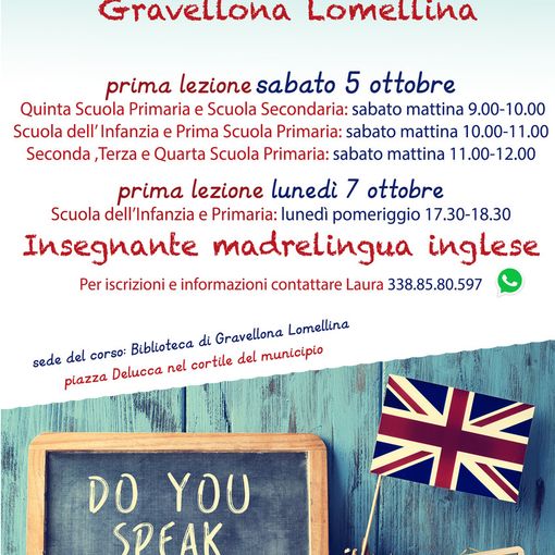 Gravellona: al via i corsi di inglese riservati ai bambini