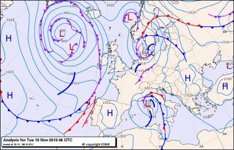 Previsioni meteo per martedì 19, mercoledì 20, giovedì 21 (novembre)