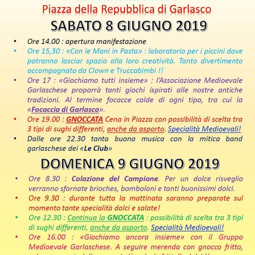 Garlasco, nel prossimo weekend arriva la 6° edizione di &quot;Pane in piazza&quot;