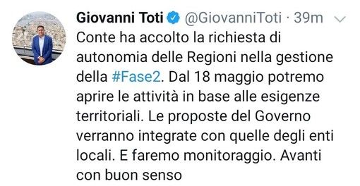 «Conte ha dato l'ok per le riaperture dal 18 maggio». Sì a bar, ristoranti e negozi, niente palestre e cinema
