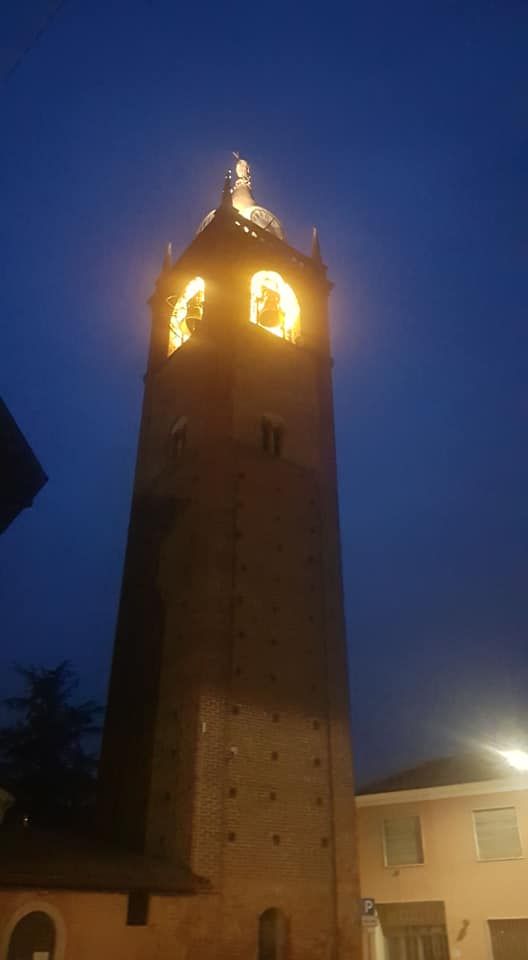 - (FOTONOTIZIA) - Pieve del Cairo, riaccesa l'illuminazione del campanile