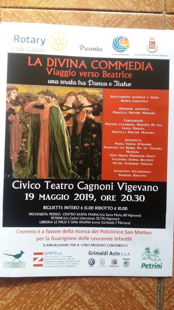Vigevano: il Rotary Club Cairoli presenta una serata tra danza e teatro