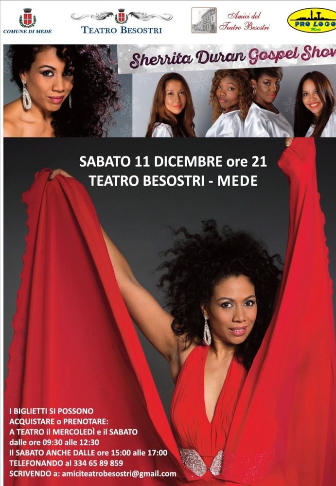 Mede, attesa per il concerto Gospel di Sherrita Duran al Teatro Besostri Mede, attesa per il concerto Gospel di Sherrita Duran al Teatro Besostri