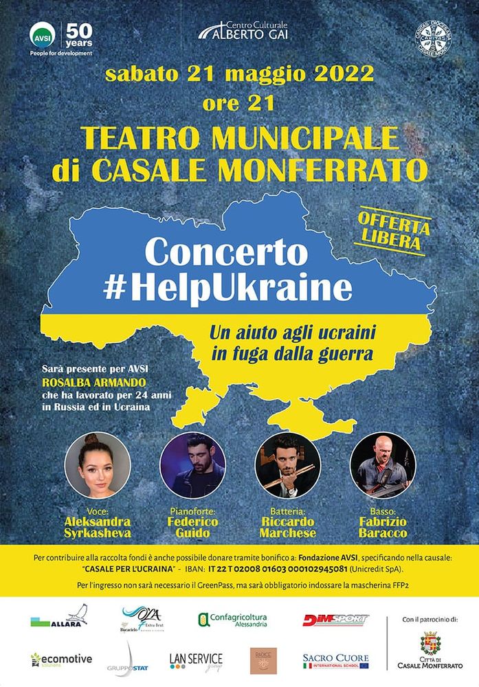 Casale Monferrato (AL), Teatro Municipale in musica per l'Ucraina