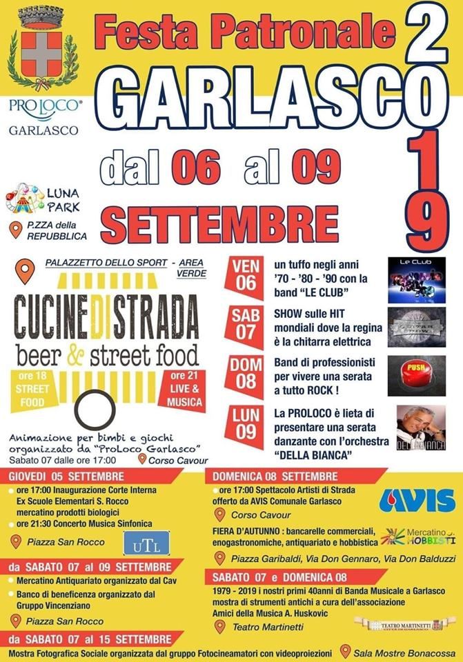 Venerdì parte a Garlasco la tradizionale Sagra di Settembre