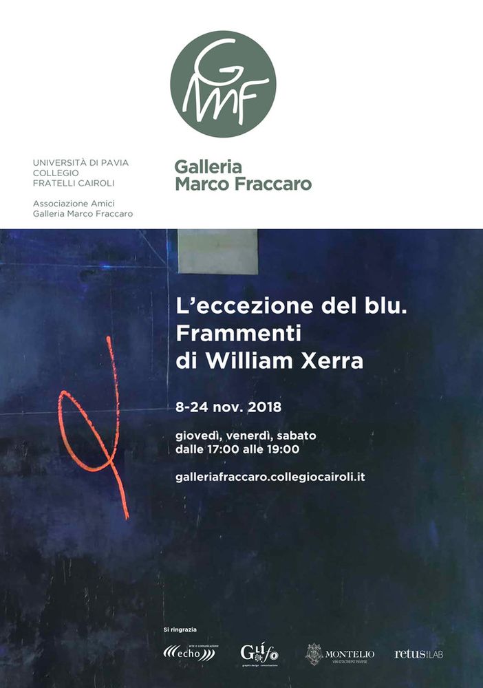 Pavia: mostra in azzurro di William Xerra alla galleria Marco Fraccaro
