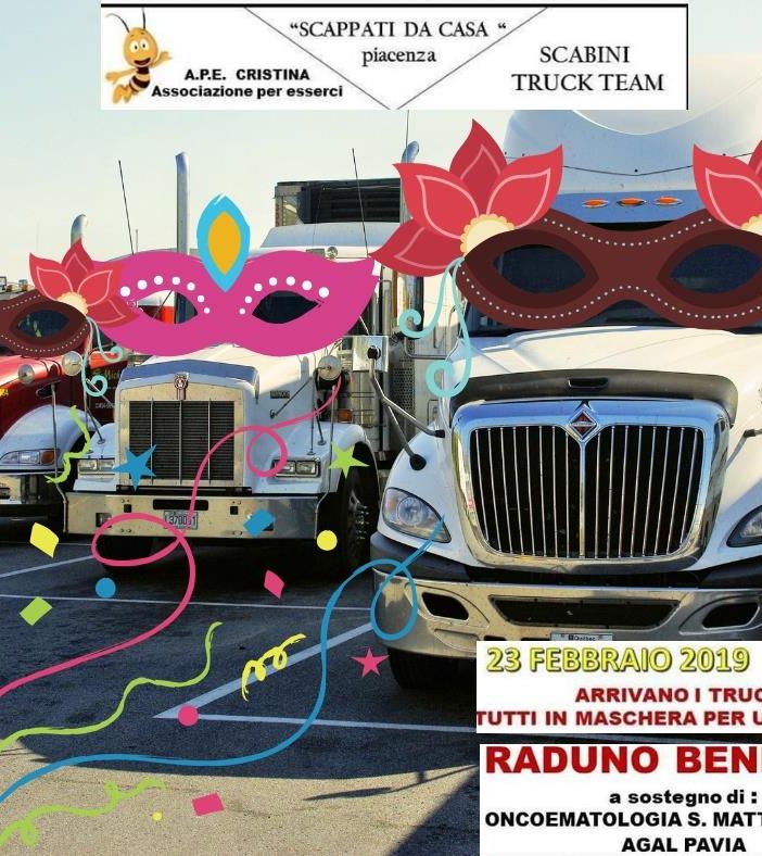 Pavia: Truck in maschera per regalare un sorriso ai bambini colpiti da malattie oncoematologiche