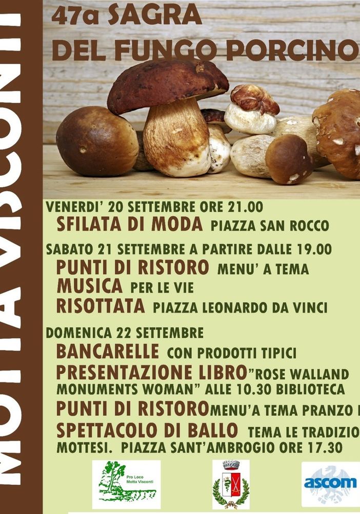 Motta Visconti, sagra del fungo porcino dal 20 al 22 settembre