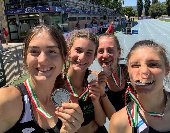 Atletica Vigevano, Campionati Italiani Juniores individuali: Grande la staffette 4x400 è argento Pilla quarta sui 400m., Caronti si migliora sempre