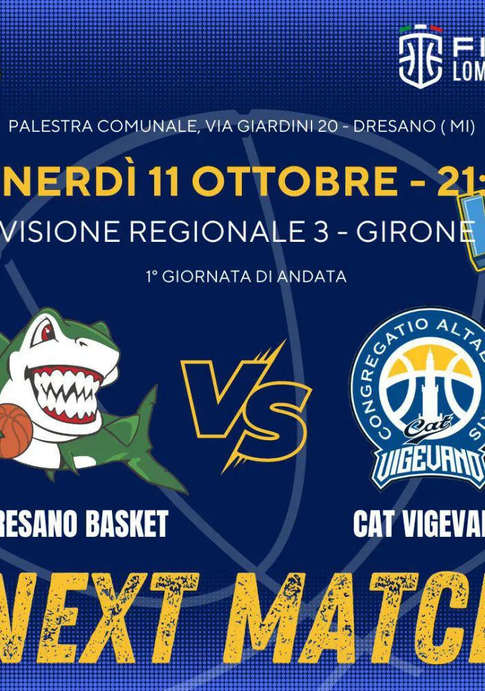 Divisione Regionale 3 maschile, CAT Vigevano nel girone L. Prima giornata venerdì 11 ottobre