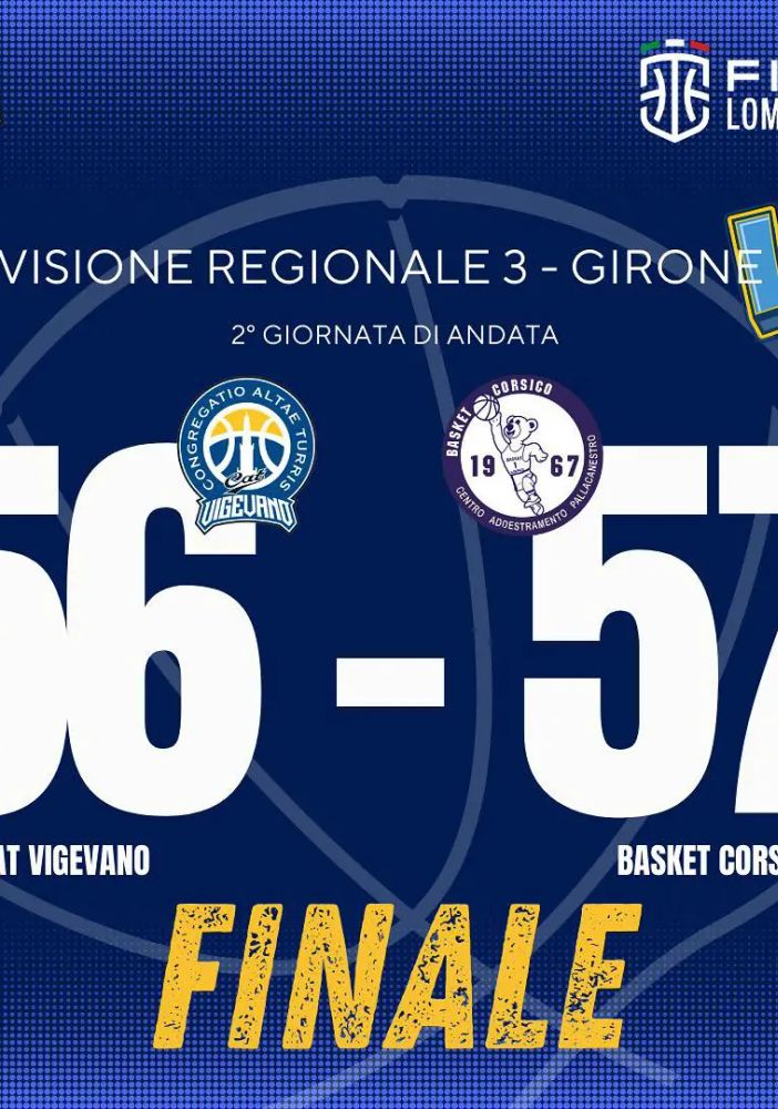Basket Divisione Regionale 3: CAT Vigevano sconfitto di un punto da Corsico