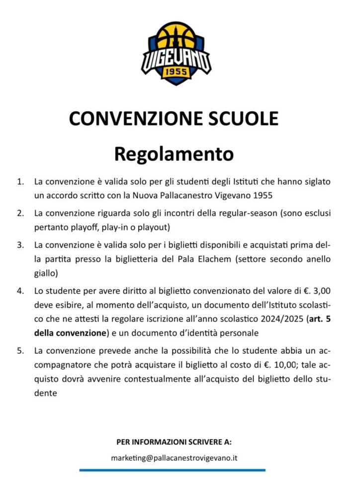 Basket serie A2, salgono a 12 le convenzioni con le scuole del territorio per tifare Vigevano 1955