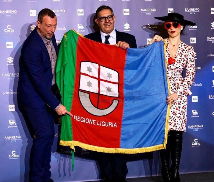 Giovanni Toti in sala stampa al Casinò di Sanremo