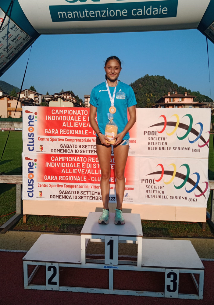 Carolina Gelmotto campionessa regionale Allieve m. 100 e m. 200